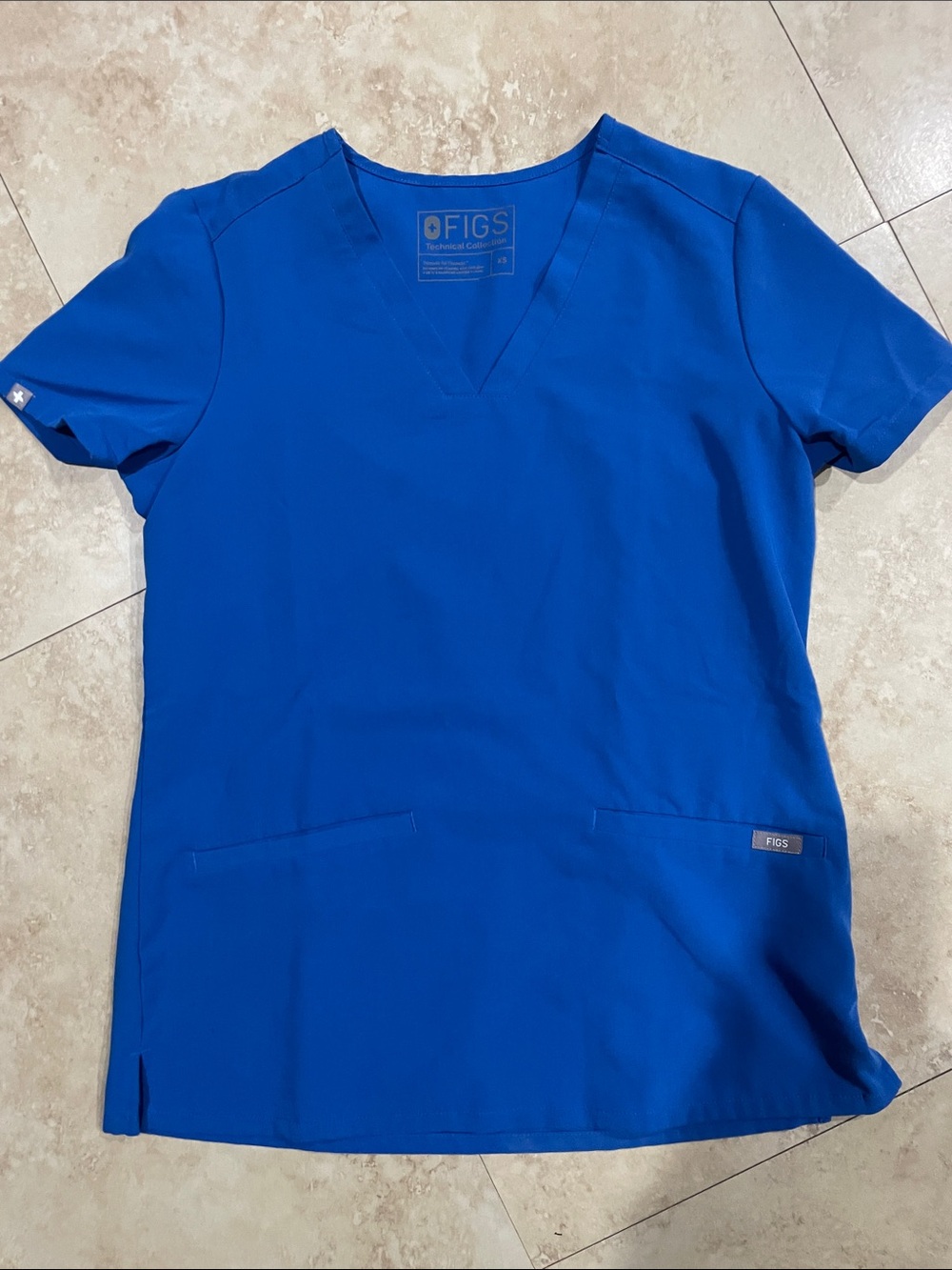 Figs Women's V-Neck Scrub Top in Royal Blue